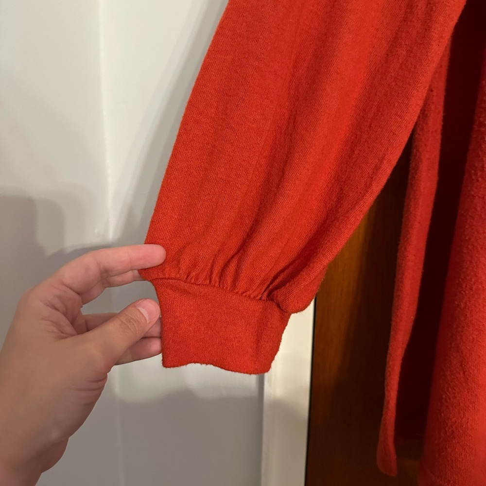 Emerald Red Boxy Tunic with Buttoned Details - Picture 3 of 5